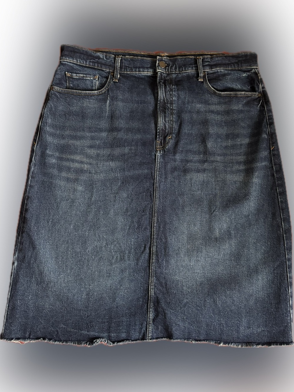 a.n.a Dark Indigo Denim Midi Skirt